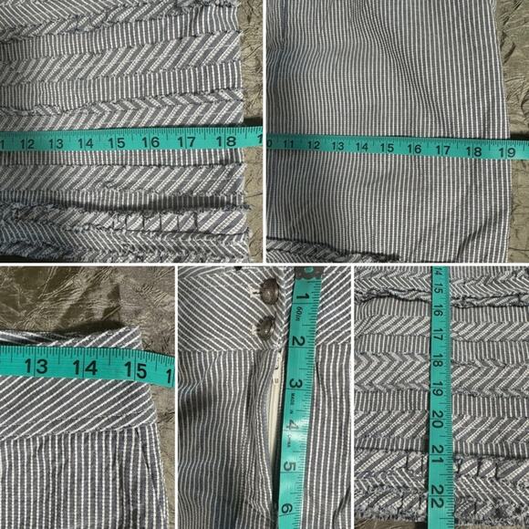 Cynthia Steffe Knee length Straight Ruffled New Prep Stripe Vintage Skirt Size 6 - Picture 9 of 12